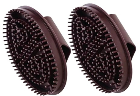 VICASKY 2pcs Meridian Massage Brush Portable Deep Tissue Scraper Body Relaxation Tool for Full-Body Use Back Neck Shoulder Foot Calf in Soft Skin-Friendly Coffee Color