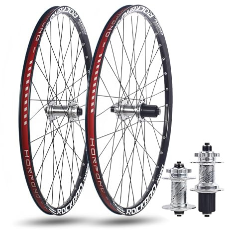 24/26/27,5/29'' MTB Cykelhjulset Aluminiumlegering Fälgar 32H Genomgående Axel Fram 12/15x100mm Bak 12x142mm Hjul Skivbroms Nav for 7-11-växlad Kassett(Silver,27.5''_TA 100 * 12MM)