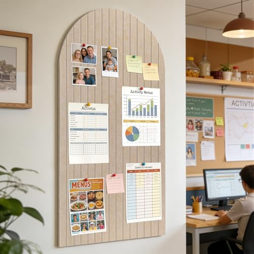 ddckj Stor väggmonterad självhäftande tavla 120x60 cm väggpanel av korkfilt 0,9 cm tjock med 50 fästnitar för kontor, sovrum, kök, foton, anteckningar, Mörkt Kamel