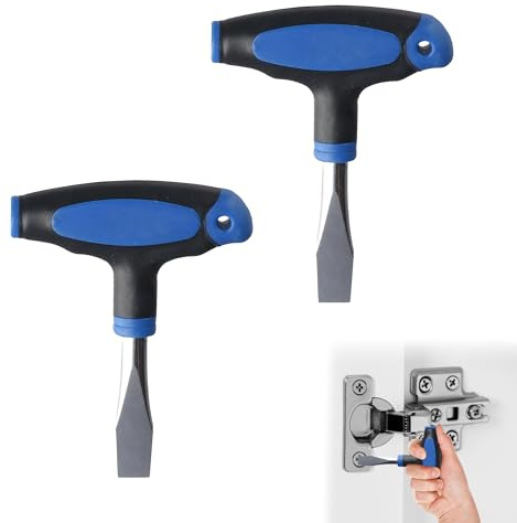2PCS Large Flat Head Screwdriver Blue