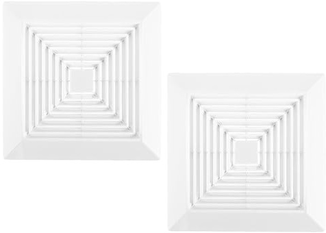 LOORGVEL Cubierta para Extractor de Baño Cuadrada 11 X 11 Pulgadas, 2 Piezas de Plástico Abs Resistente Humedad, Rejilla de Ventilación para Ventilador de Techo y Cocina, Reemplazo
