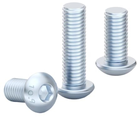 2 Piezas Tornillos de Cabeza Semicircular Hexagonal Galvanizados de Grado 10.9, M12