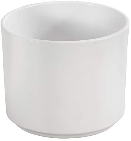 Dehner Übertopf Nele, weiß, Ø außen 32.5 cm/innen 30.5 cm, Höhe 27.2 cm | runder Indoor Blumentopf, Keramik, klassische Form