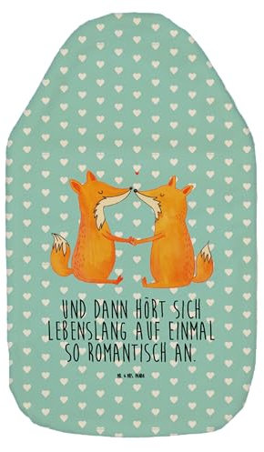 Mr. & Mrs. Panda Wärmflasche Füchse Liebe - Geschenk, Kleine Wärmflasche, Fuchs, Partner, Händchen halten, Wärmflaschenbezug, Liebespaar, Ehe,