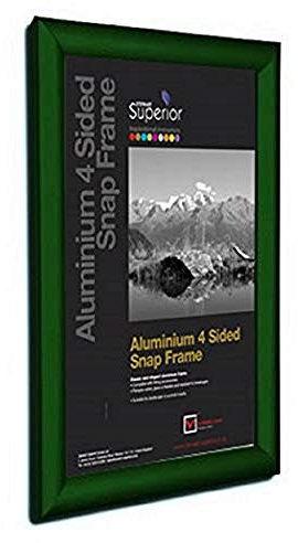 Seco A4 Aluminium 4-seitig, 25 mm Frontlader-Bilder-/Posterrahmen - Grün