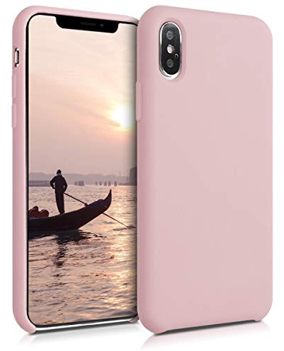 kwmobile Handyhülle für Apple iPhone XS Hülle - Case Silikon - Kabelloses Laden - Schutzhülle Cover in Vintage Pink