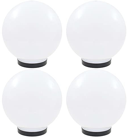 vidaXL 4X Lámparas de Bola LED Esféricas Iluminación Jardín Terraza Decorativa para Senderos Patios Balcones Ajustables Útiles Automáticas PMMA 25cm