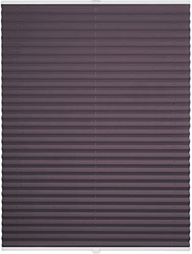 Store plissé ondeco - Sur mesure - Montage en verre - Opaque - Avec tendeur - Protection solaire, Volet Roulant, lilas, Breite: 131 - 140 cm, Höhe: 40 - 100 cm