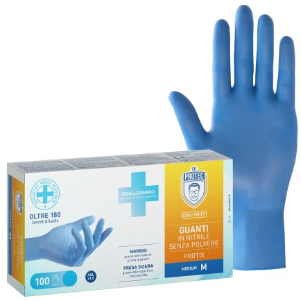 Bericah Dr. Protec, Protix, Nitrilhandschuhe, puderfrei, Größe M, 100 Stück
