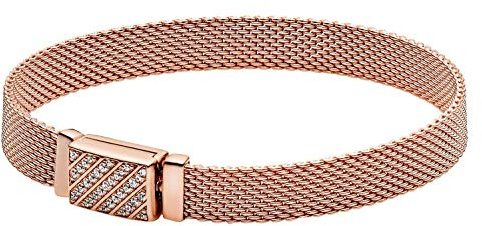 Pandora Reflexions Pavé-Armband mit langem Verschluss, 14-karätig Roségold-vergoldet, mit klarem Cubic Zirkonia
