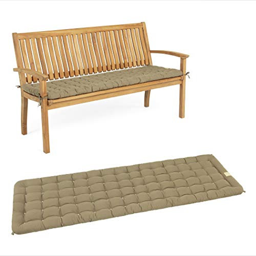 HAVE A SEAT Luxury - Sitzpolster für Gartenbank, Bequeme Gartenbankauflage - orthopädisch, wetterfest, waschbar bis 95° C - Made in Germany (160x48 cm, Goldbraun)