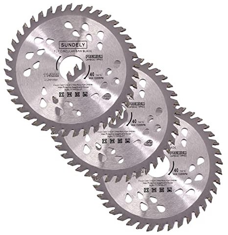 3X Saw Blade Angle Grinder Disc 115mm X 22.2mm X 40T Wood Plastic Cutting