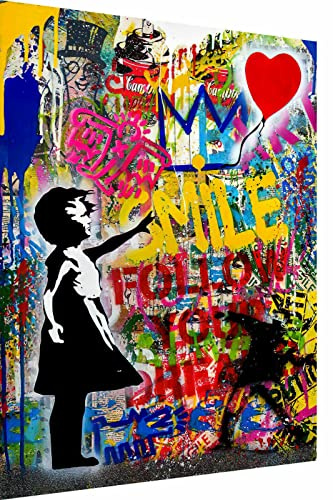 Magic Canvas Art - Bilder Pop Art follow your dreams Leinwandbild 1- teilig Hochwertiger Kunstdruck modern Wandbilder Wanddekoration Design Wand Bild - B8163, Größe: 40 x 30 cm
