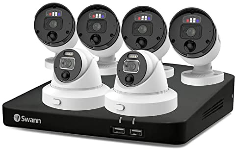 Swann 8 Channel 2TB NVR Recorder with 4 x Heat and Motion Detection IP Security NHD-900BE Bullet 4K Pro Series Enforcer plus 2 x NHD-900DE Dome 4K Pro Series Enforcer. SWNVK-889904B2D, 364590