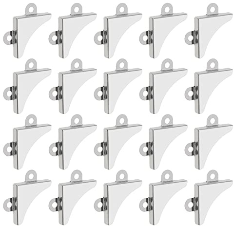 20pcs Coins de Protection de Cadre Photo Miroir de Remplacement Support de Fixation d'angle en Métal en Forme de L Accolades d'angle Argent 30.3x5.5mm