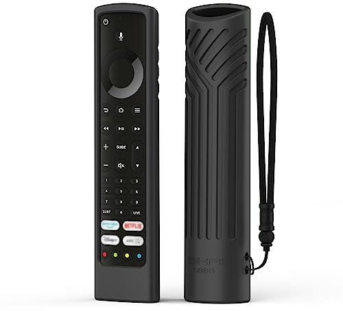 Sikai Universal Remote Control Cover for Xiaomi Fire Smart TV F2/TCL YKF494-B204/TOSHIBA CT-8565 Cover/JVC RM-C3253,Fire Bluetooth Shell with Alexa Protective Case(Black)