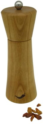 Chilimühle, Gewürz- und Chilimühle mit Edelstahl-Mahlwerk (Peperonimühle) Holz (Kirschbaum)