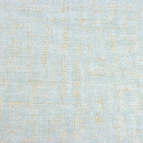 VEELIKE Blue Gold Grasscloth Peel and Stick Wallpaper 15.7''x118'' Self-Adhesive Removable Linen Fabric Wallpaper Grasscloth Contact Paper for Bathroom Bedroom
