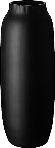 Bodenvase 50cm hoch, schwarz matt - XL Glasvase für Pampasgras | Große Vase aus Glas für Pampasgras, Trockenblumen und Zweige - moderne Bodendeko für Wohnzimmer und Flur