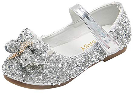 XUEJIANN Chaussures de princesse pour fille Chaussures de loisirs Chaussures pour enfants Chaussures avec paillettes et cristal Chaussures de danse Chaussures de robe Chaussures de ballet pour fille