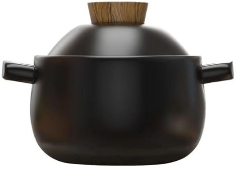 Clay Pot for Cooking,1.9 Quart Black Ceramic Pot for Cooking with Lid,Rice Pot Clay Pots for Cooking Chinese Ceramic Casserole,Earthenware Pot,Asian Rice Cooker Pot Cookware Stew Pot Stockpot, black