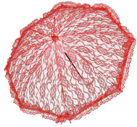 Katutude Ombrello con Ricamo a Punta Vintage - Ombrello in Pizzo - Ombrello da Sole con Ricamo a Mano di Fiori - Ombrello da Sposa - Ombrello in Pizzo per Fiori da Matrimonio - Ombrello in Pizzo per