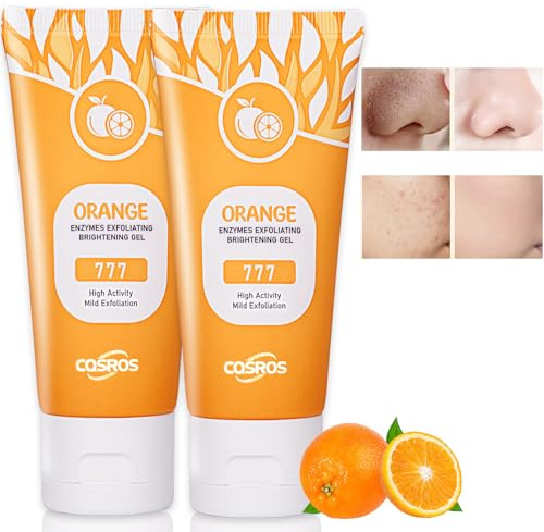 Orange Exfoliating Gel Scrub for Face and Body, Orange Peeling Gel, Deep Clean Pores, Remove Blackheads & Moisturize Skin for All Types Skin (2PCS)