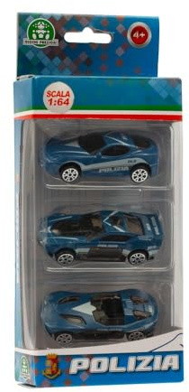 Giochi Preziosi Polizia - 3 Veicoli Die Cast Della Polizia Mod2 A Ruota Libera In Scala 1:64 Livrea Originale Della Polizia E Dettagli Serigrafati. Per Bambini A Partire Dai 4 Anni