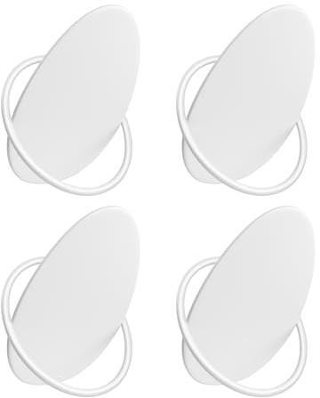 SONGMICS HOME Ganci 4 Pezzi, Ganci da Parete, per Cappotti, Asciugamani, Ognuno Regge 5 kg, Design Originale a Uovo, Soggiorno, Camera da letto, Ingresso, Bianco Perla LCR039W01