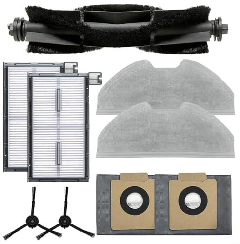 EXTRWORY Hauptsächlich Seite Bürste Wichtigsten Seite Pinsel Filter Mopp Tuch Staub Tasche Kit Für Eufy X8 Pro Serie X8 Pro SES Mit seinem Wischtuchaufsatz(A)