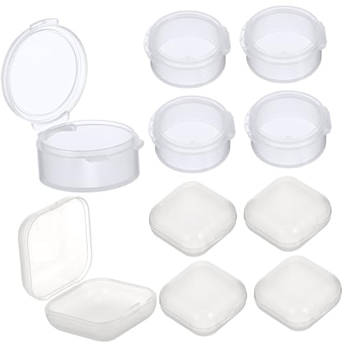 Healvian 20 Pcs Mini Ear Plug Storage Boxes Compact Lightweight Pp Pill Organizer Cases Suitable for Travel and Daily Use and Square Compartments