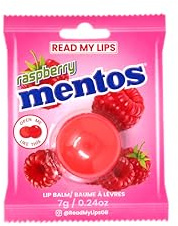 Read My Lips Mentos Raspberry Dragee Shaped Lip Balm