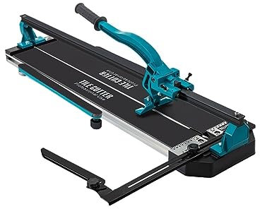 Manual Tile Cutter Laser Positioning Single Rail Hand Tool for Cutting Ceramic Porcelain Granite Floor Tiles for DIY Enthusiasts(24in with Bracket)