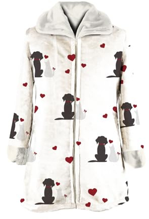 Daunex Vestaglia Donna disegno cagnolini Best Friends in morbido pile taglia L