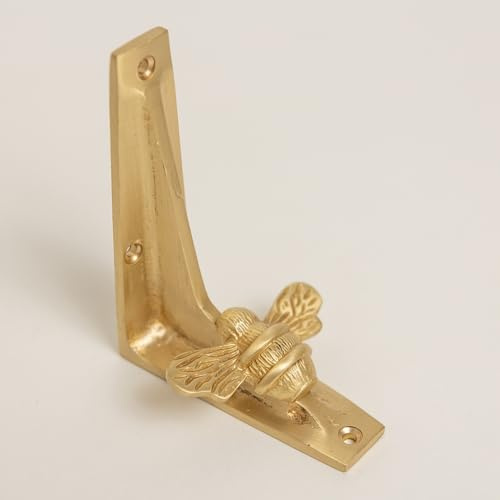 Satin Brass bee Regalhalterungen, robuste Halterungen für Küche, Bücherregal, Messingregal, schwerer massiver Messingguss, einzeln verkauft