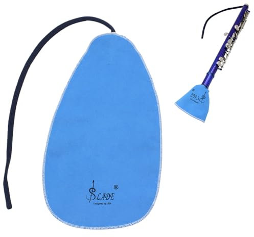 DAAIZIII 1 Stück Saxophon Putztuch, Reinigungsset für Klarinette, Querflöte und andere Blasinstrumente, Baumwolle, blau