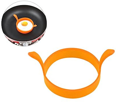 COLLBATH Silikon-eierring Mit Griffen Für Spiegeleier Und Pfannkuchen Hitzebeständig Antihaftbeschichtet Flexible Eierform Für Sauberes Kochen Leicht Zu Reinigen in Orange