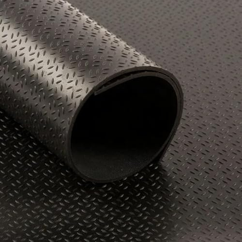 Shield Autocare 5.5m x 1.3m Rubber Matting Roll | Small Diamond Rubber Flooring Mat for Garage Floor, Van, Gym, Shed | Black 3mm Thick Outdoor Indoor Anti Slip Waterproof Sheet