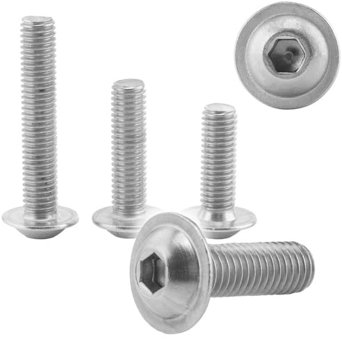 5 Stück Linsenkopfschrauben mit Flansch M6x40 Edelstahl A2 ISO 7380-2 Vollgewinde Innensechskant Flanschschrauben WIBTEC®