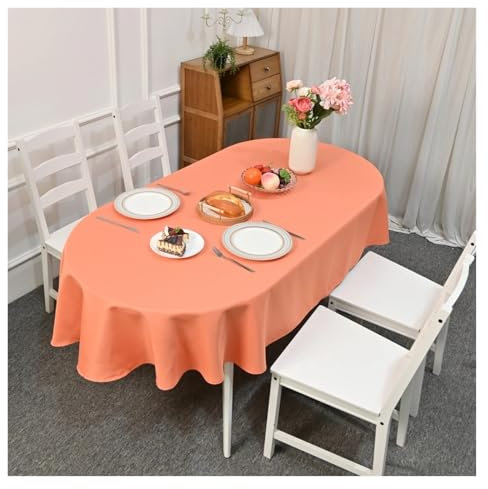 Luxuriöse runde orangefarbene Polyester-Tischdecke, 230 cm, waschbar, perfekt für Hochzeitsfeiern, Esszimmer, Bankette, Picknickdecke, elegante Tischdekoration