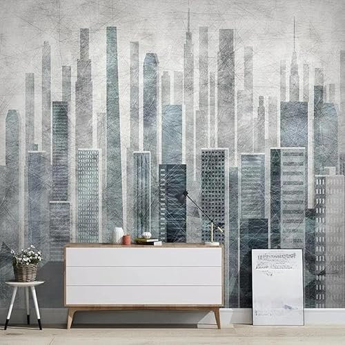 Handgezeichnete Retro Stadtarchitektur 3D Tapete Tapeten Büro Wohnzimmer Sofa Schlafzimmer TV Hintergrund Wand Dekoration-150cm×105cm