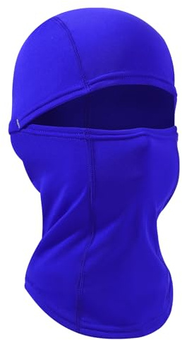 Huccik Passamontagna Invernale per Bambini, Antivento, Maschera da Sci per Ragazzi, Sciarpa Multifunzione Riscaldante Balaclava per Sciare e Andare in Bicicletta (IT, Testo, Taglia Unica, Blu Reale)