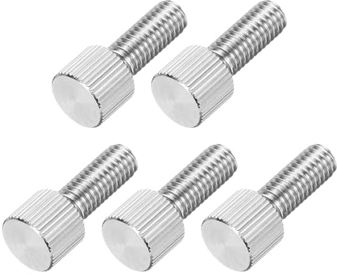 sourcing map Rändelschrauben, M6 x 16 mm, 304 Edelstahl, Flachkopf, gerändelt, Vollgewinde, Rändelschrauben, Befestigungselemente für Zuhause, Elektronik, Maschine, 5 Stück