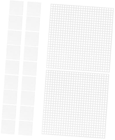 LALAFINA 20 Piezas Malla De Plástico Blanca Láminas De Bordado De Manualidades Lámina De Plástico Recortable Para Proyectos De Crochet Para Punto De Cruz Kit Para Principiantes