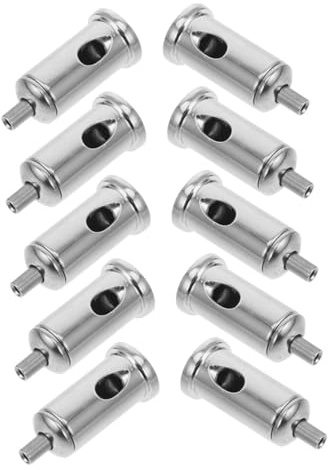 Veemoon 10Pcs Clips Câbles en Acier Inoxydable Argenté, Clip de Câble Métallique Ajustable et Polyvalent pour Fixation de Cordes Verticales et Panneaux Publicitaires Suspendus
