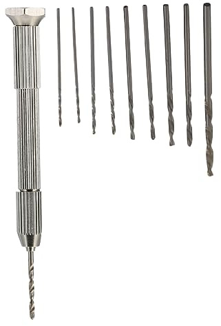 IWOWHERO Handbohrer Präzisionsbohrer mit Teiligem Bohrerbits für Schmuck Holzschnitzerei Modellbau Mini Handbohrmaschine Kompakt Tragbar Präzise Vielseitig für DIY Arbeiten