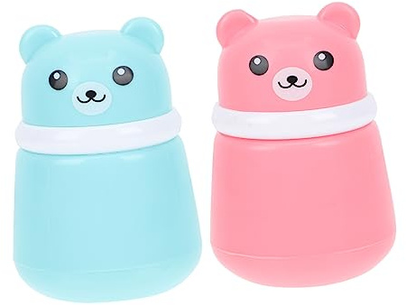 PENIKOKO Puderquasten Etui 2 Stück Tragbare Make Up Puff Kasten Bärenform für Babypuder und Talkum Leerer Pulverbehälter