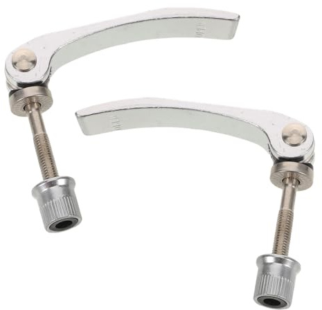 TOGEVAL 2pcs Alloy Bike Seatpost Clamp Quick Release Bolt for Front Rear Wheel Hub Skewers Silver Bicycle Parts for Road Mountain Folding Bikes