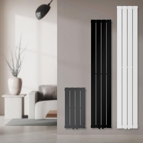 ML-Design Paneelheizkörper Einlagig 300x600mm Anthrazit, Design Badheizkörper Mittelanschluss, Bad/Wohnraum Heizung, Designheizkörper Flach Heizkörper, Flachheizkörper Vertikal Röhren, mit Montage-Set