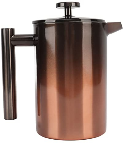 Niiyen de prensa francesa, de acero inoxidable, 4 filtros resistentes al calor, doble aislamiento, con filtro de rampa de gradiente de doble capa, grado alimenticio (800ml)